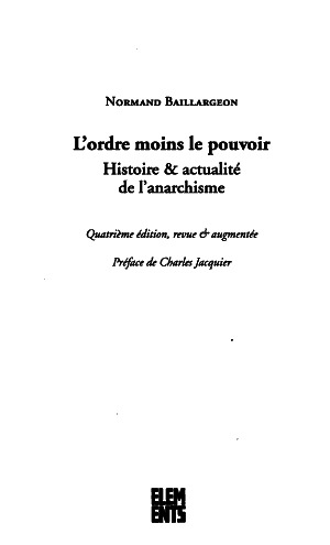 L'ordre moins le pouvoir